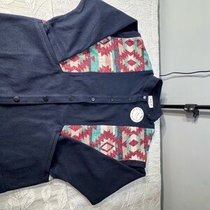 🌵 Lovely F Boho Aztec Print Snap Button Fleece Jacket
📏 Size: M